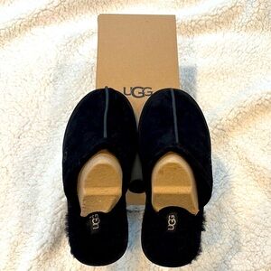 UGG | Black Suede Scuff Slippers | Size 8